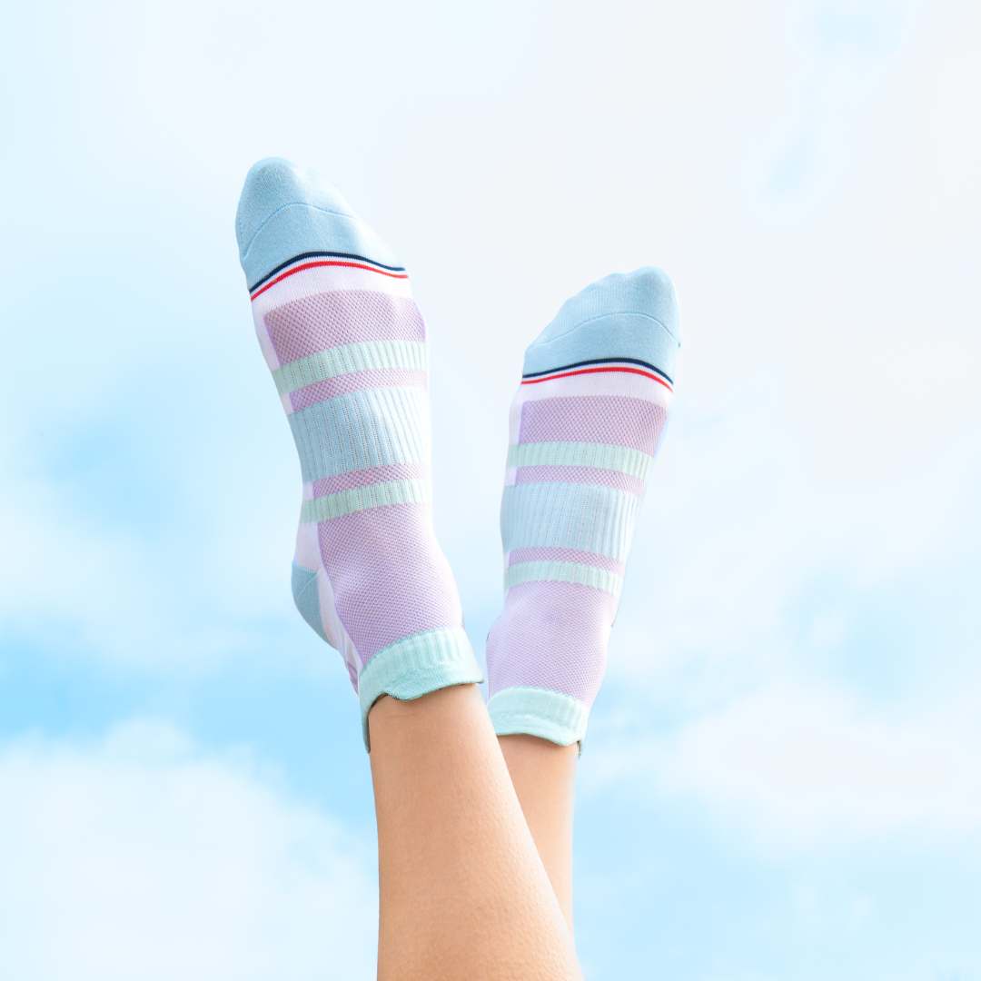 Chaussettes Running Femme - Vert, Ciel & Lila