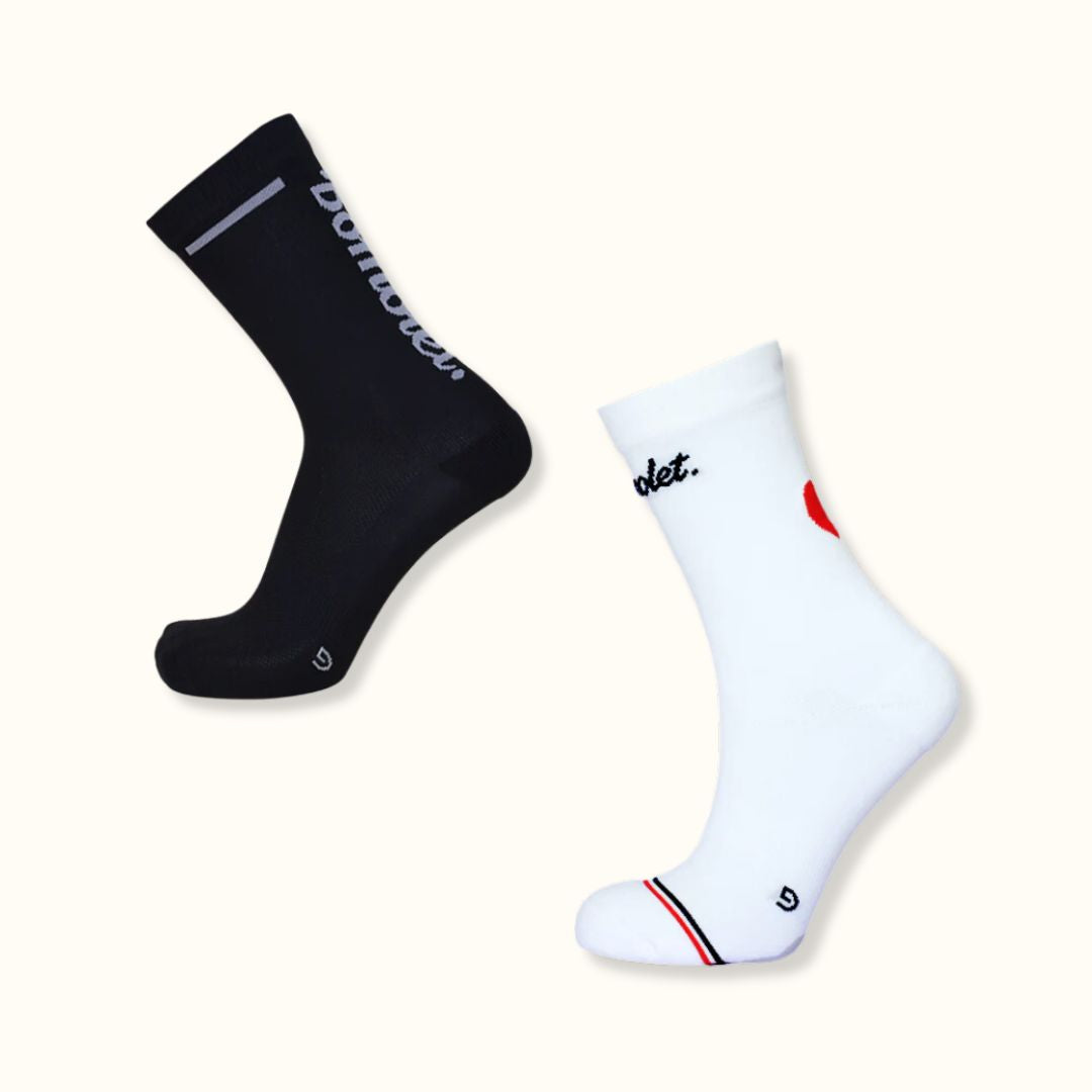 Duo chaussettes : coeur + noires