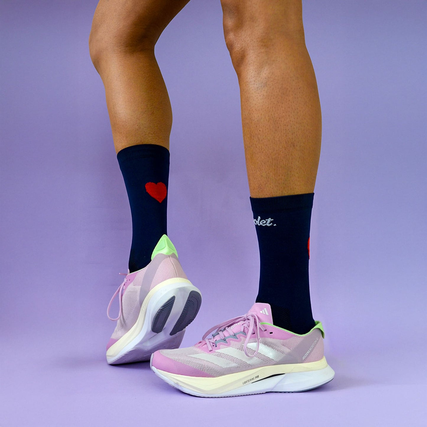 Duo Chaussettes : Coeur marine + blanc