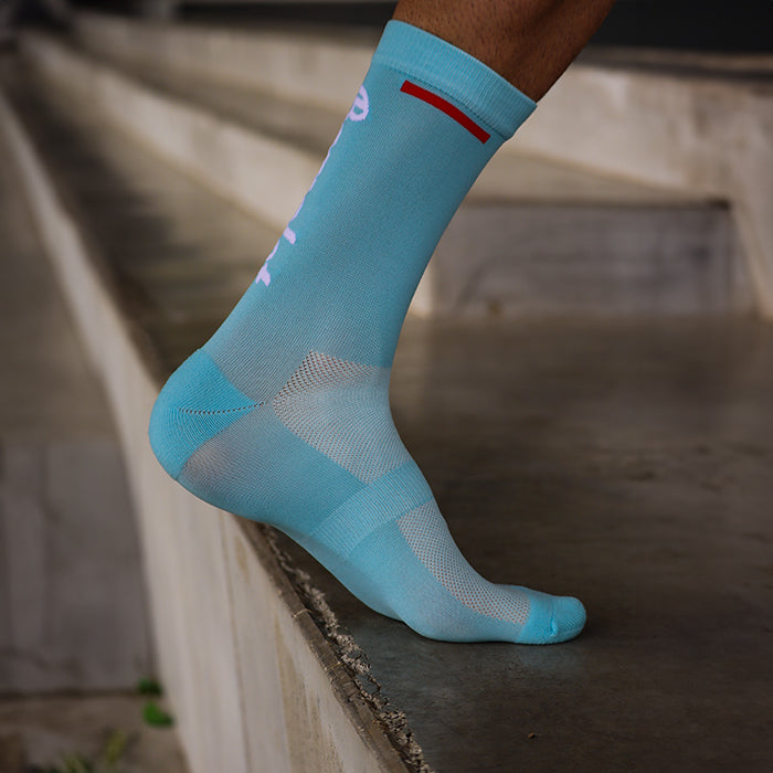 Trio Chaussettes : ciel + coeur blanc + coeur marine