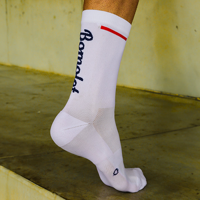 Trio Chaussettes : Fleur Bleu + Fleur Framboise + Hipster Blanc