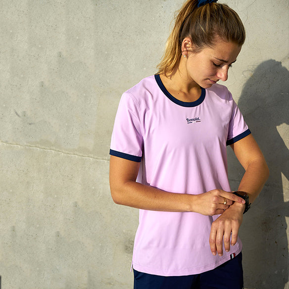 T-shirt de running Femme - L'Endurant rose, Bomolet