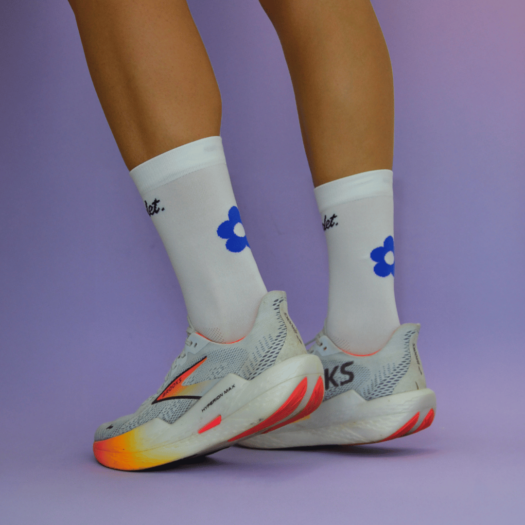 Chaussettes Running Fleur Bleue