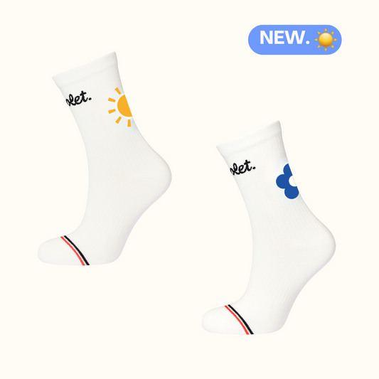 Duo Chaussettes : Soleil + Fleur Bleue