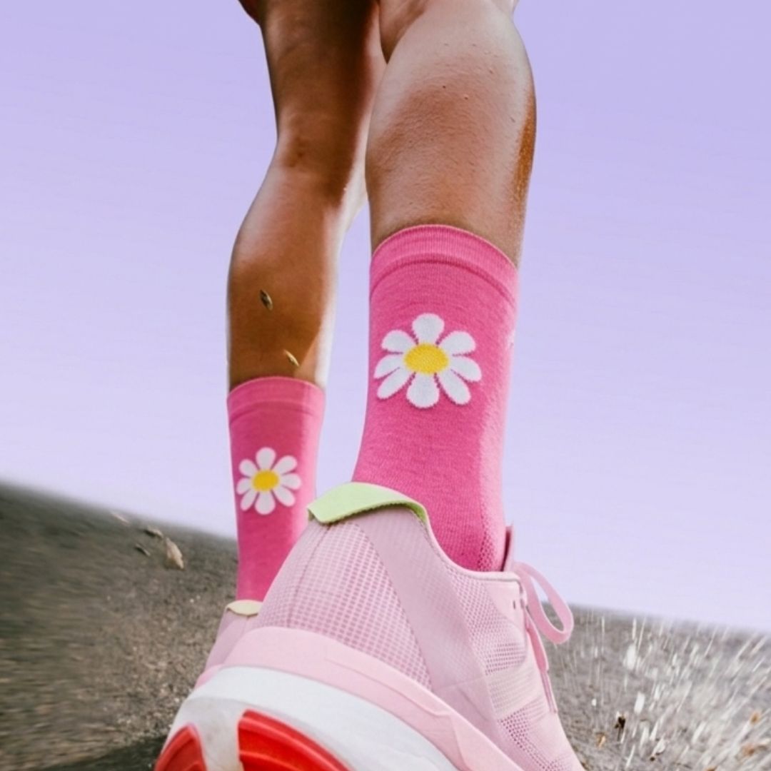 Chaussettes Running - Fleur Framboise