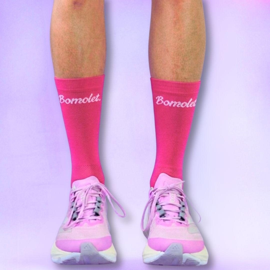 Chaussettes Running - Fleur Framboise