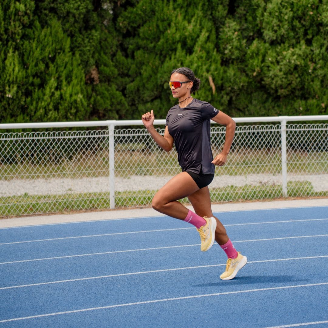 Chaussettes Running - Fleur Framboise