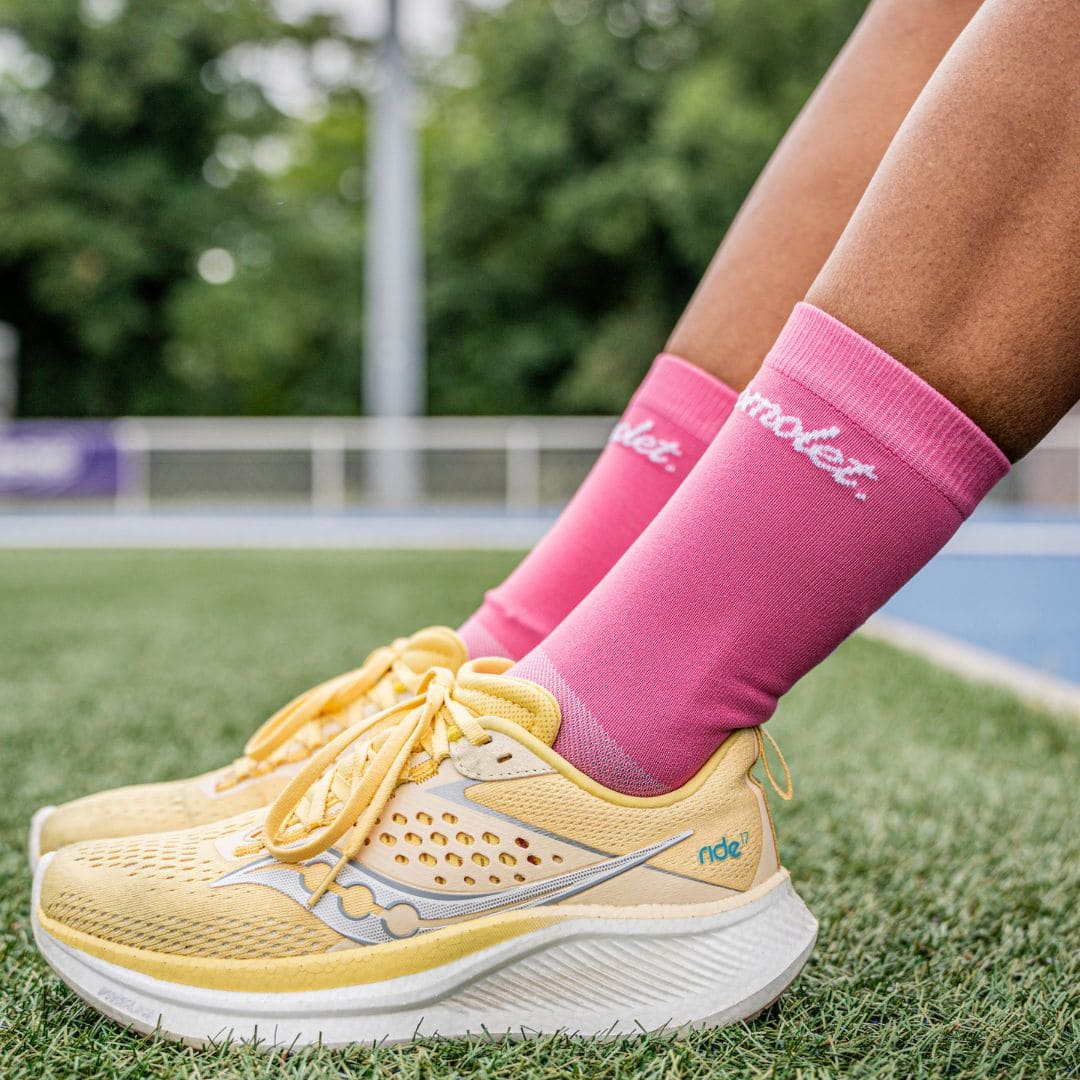 Chaussettes Running - Fleur Framboise