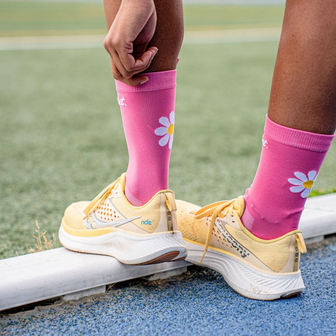 Chaussettes Running - Fleur Framboise