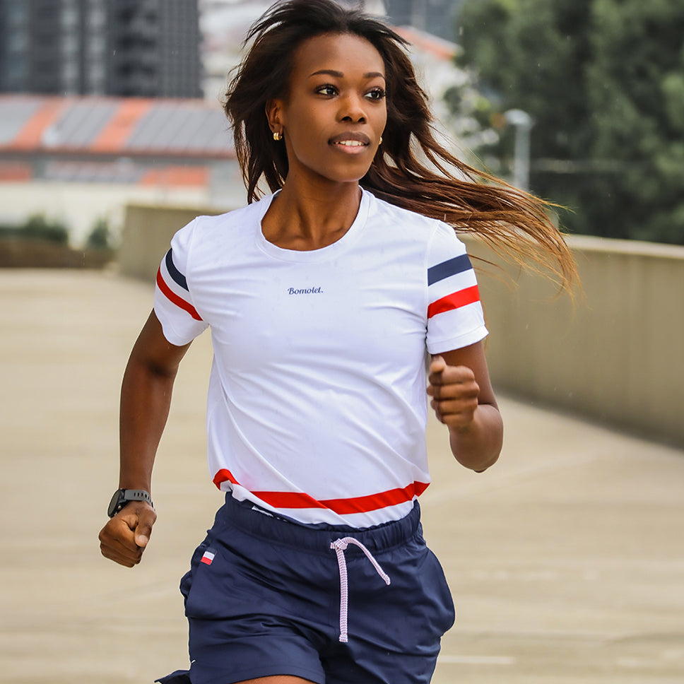 T shirt Running Francais bleu blanc rouge Bomolet