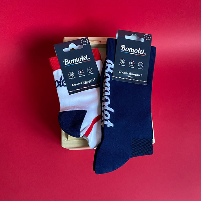 Bomolet Chaussettes de running Made in France Pack Duo